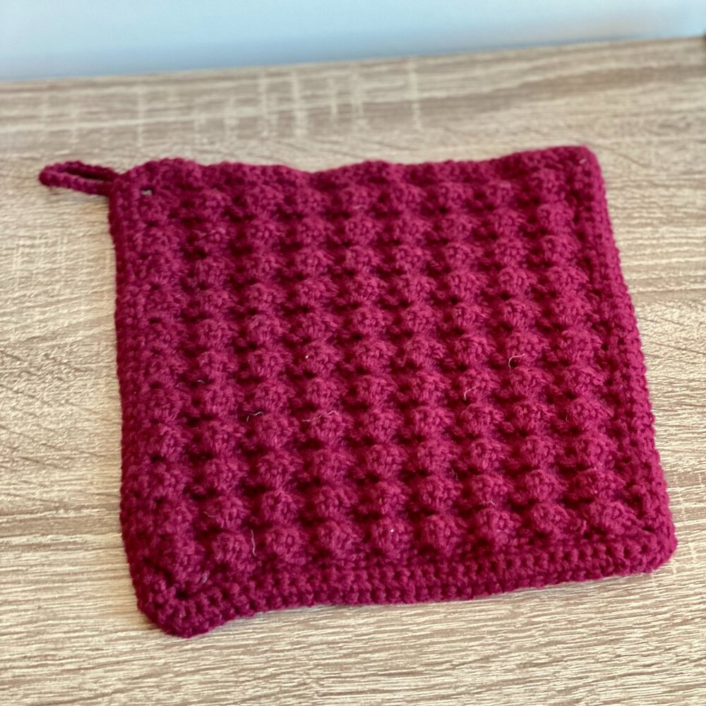 Burgundy Handmade Crochet Potholder